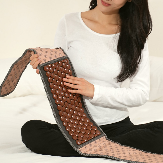 [26년 최신형 전자파없는] 한일 게르마늄 원적외선 허리 온열찜질기 복부 복대 어깨 무릎 전기 찜질매트 부모님 선물 추천, 오트베이지, HFB-DB120