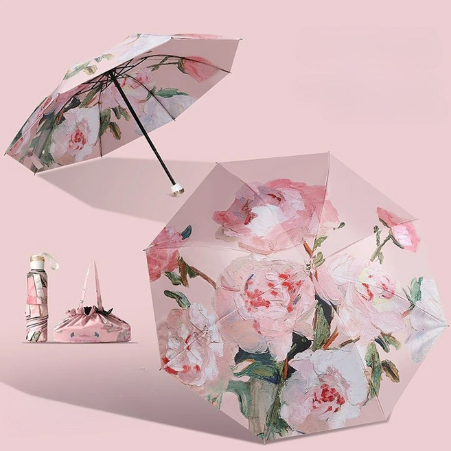 자오자오 UV 자외선 차단 양우산 양산 우산 겸용 방수 양면 유화 플라워 고급 우양산