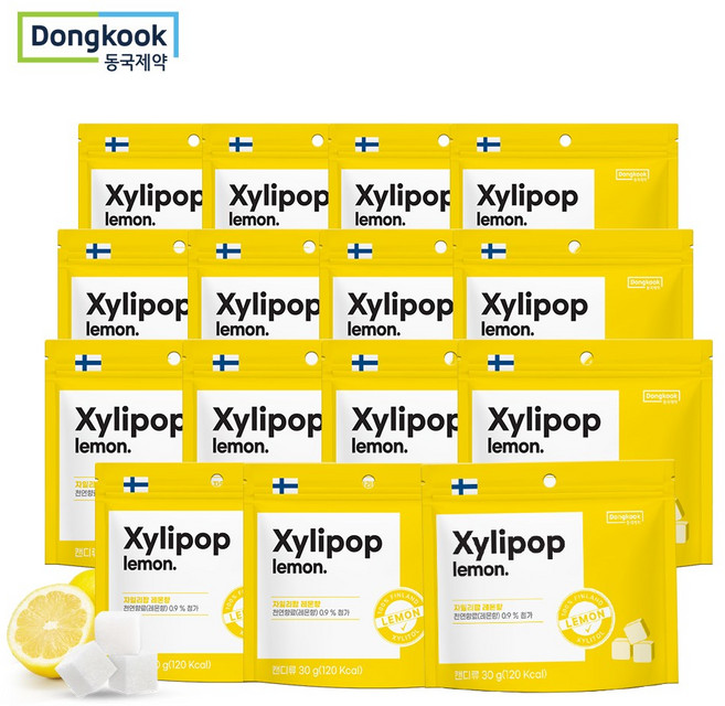 동국제약 핀란드산 자일리톨 캔디 자일리팝 레몬맛, 15개, 30g
