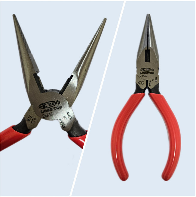 로보스터 펜치 롱노우즈 롱노즈 롱로즈플라이어 lobster 일제 니퍼, 1개