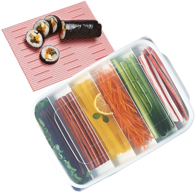 이지앤프리 김밥 재료 보관용기세트+주걱, 1세트