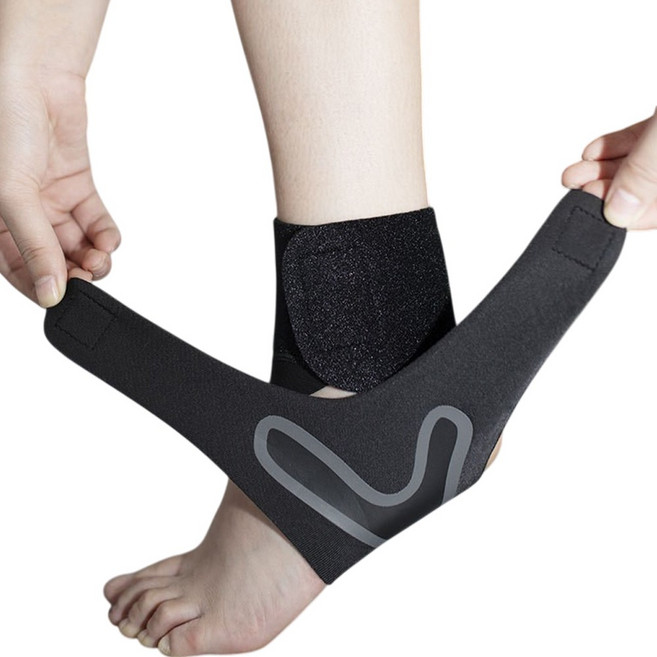 발목테이핑 얇은 발목보호대 러닝 골프 초박형, 블랙, 2개