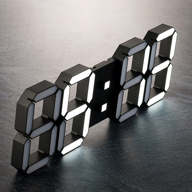 플라이토 3D LED 벽시계 시즌2 38.4cm, 블랙