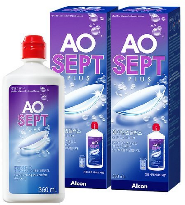 옵티프리 렌즈세척액 에이오셉 플러스, 2개, 360ml