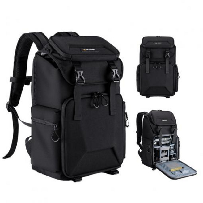 K&F Concept 相機後背包 大容量休閒攝影包 KF13.098, 世界黑KF13.098V2, 1個