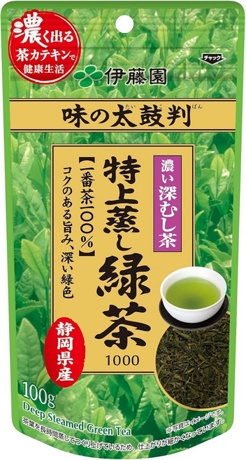 日本 伊藤園 特上蒸綠茶 靜岡縣產 深蒸工法 100g, 1個, 1個裝