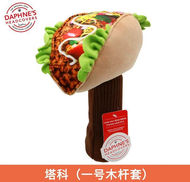 塔可卡通動物高爾夫球杆頭套，適用於發球木和一號木杆, 款式如圖, 1個