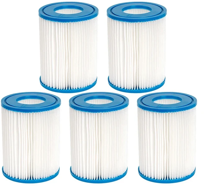 Bestway 수영장용 유형 II 필터 카트리지 Lay Z SPA 필터 펌프와 호환되는 교체 욕조 필터, 01 5 Pcs
