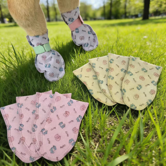 (신발 90매 + 90개 스트랩 ) 아이러브 일회용 강아지 신발, 1세트, 캐릭터