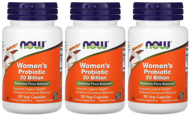 [2+1] NOW Foods 나우푸드 여성용 프로바이오틱 200억 CFU 50정 우먼 유산균 프로바이오틱스 비피도박테리움 락토바실러스 아시도필러스 3개, 1개