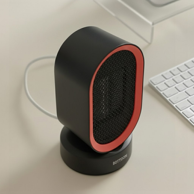 바툼 회전 미니 PTC 온풍기, BTMH600, 블랙