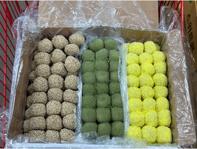 삼색경단 (노랑/쑥/흰깨) (150알) 3k, 3kg, 6개