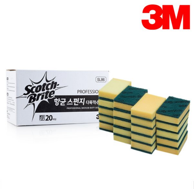 스카치브라이트 향균 스펀지 다목적 수세미 소, 20개입, 1개