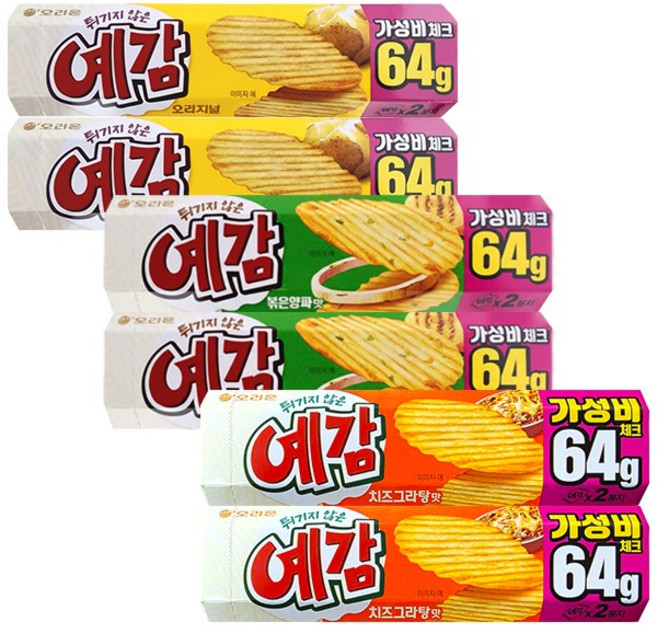 오리온 예감 64g (오리지널+볶은양파맛+치즈그라탕맛), 2세트, 192g