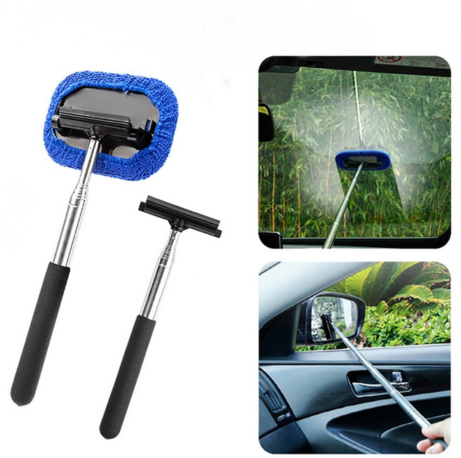 길이조절 사이드미러 청소솔 접이식 와이퍼 스크래퍼 김서림 빗물 눈 물기 제거 브러쉬 차량, 1개