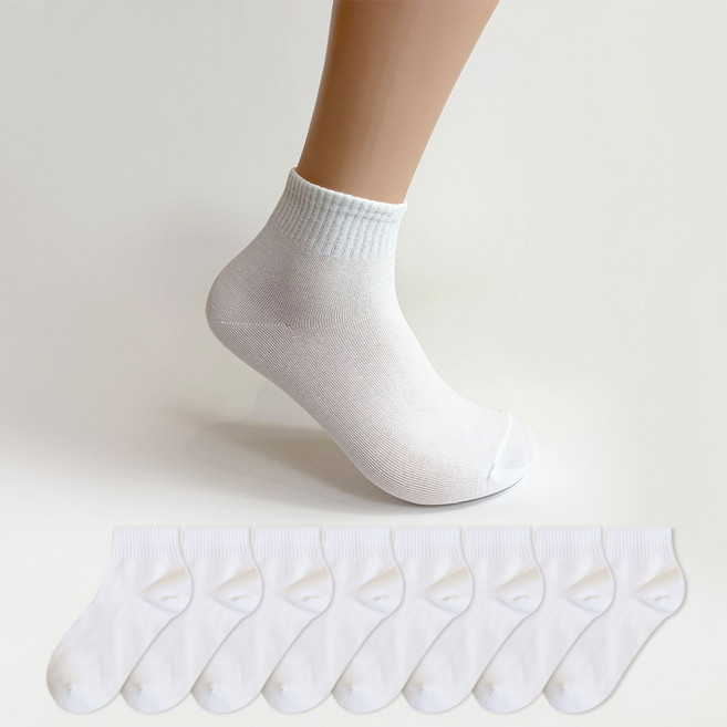 삭스포스트 여성용 사계절 무지 기본 단목 양말 8켤레