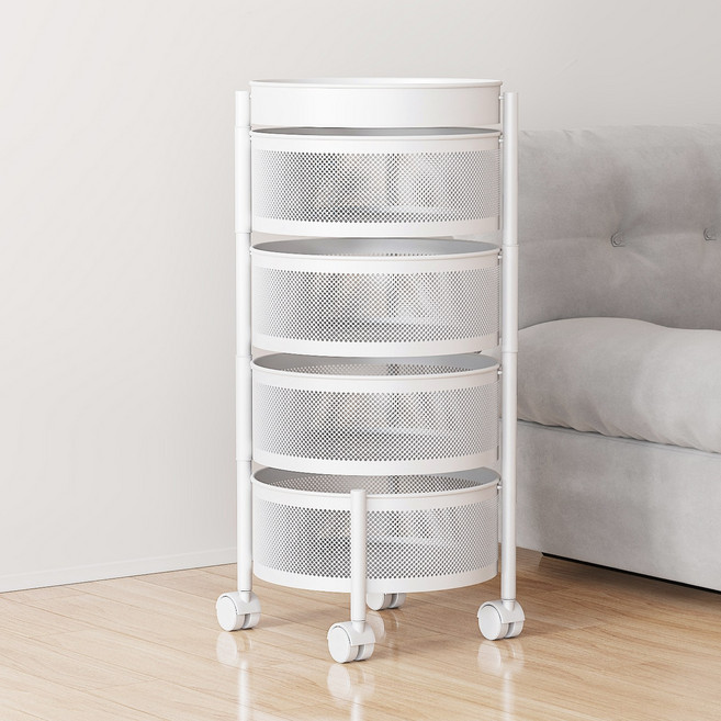 라보토리 회전 이동식 트롤리, 5단, 화이트B