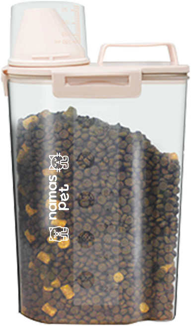 나마스펫 애견 밀폐 사료 보관통, 베이지, 2.5L, 1개