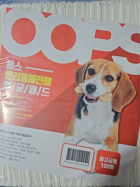 웁스 반려견 향균패드 최고급형, 100개입, 1개