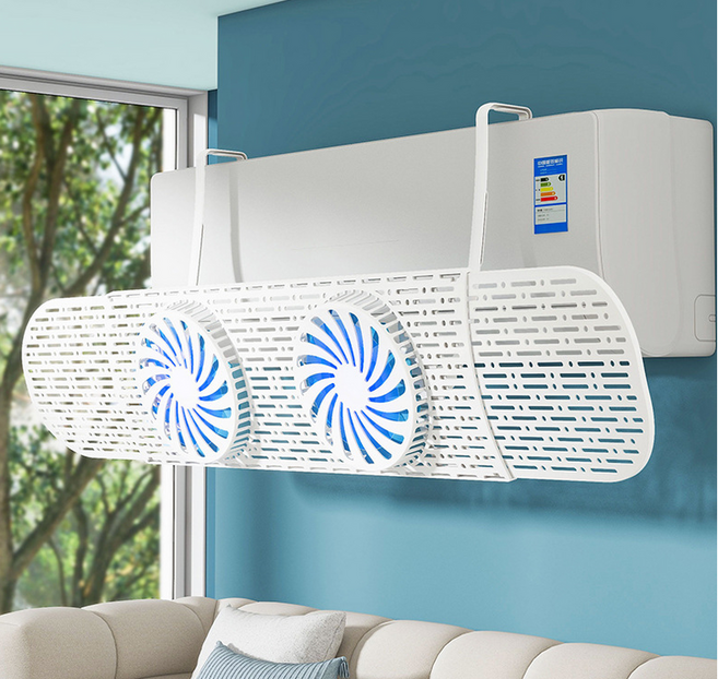 멀티팬 벽걸이 에어컨 바람막이 화이트, 1개