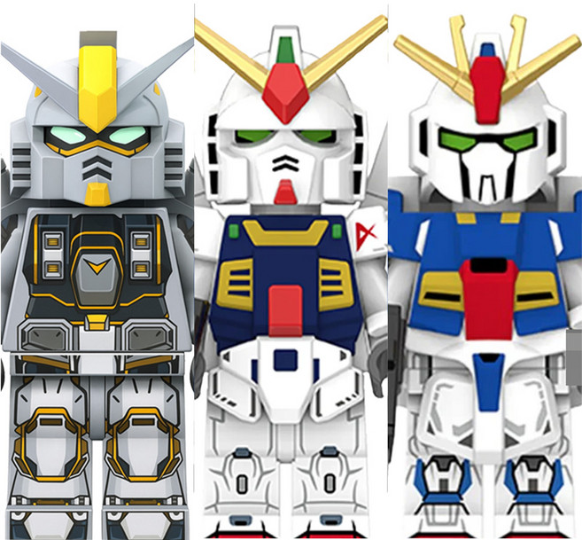 건담 오리지널 피쳐 3종 로보트 호환블록 브릭미니피규어 수집/장식/전시용 키덜트아이템, GD0104. 건담 오리지널 피쳐 3종 세트, 1개, GD0104. 건담 오리지널 피쳐 3종 세트(로켓)