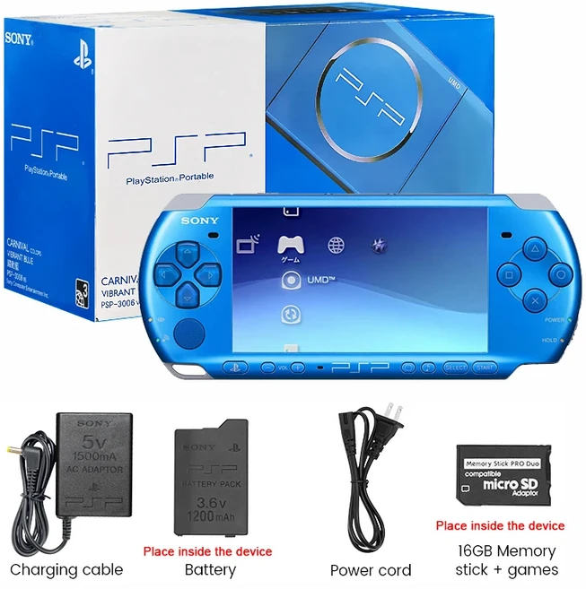 소니 호환 PSP 3000 플레이스테이션 포터블 (PSP-3006) 콘솔 휴대용 게임기 크리스마스 선물 (+ 게임), 02 RedBlue