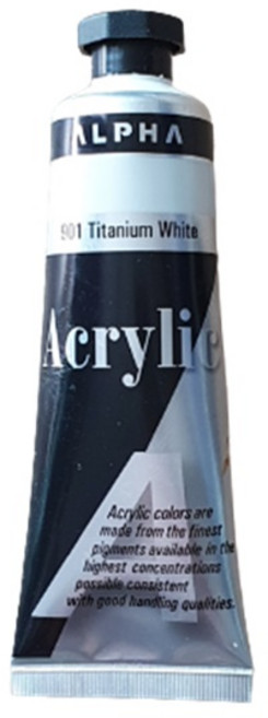 알파색채 미술 아크릴칼라물감 1시리즈 50ml 낱색 1개, 901번 티타늄화이트