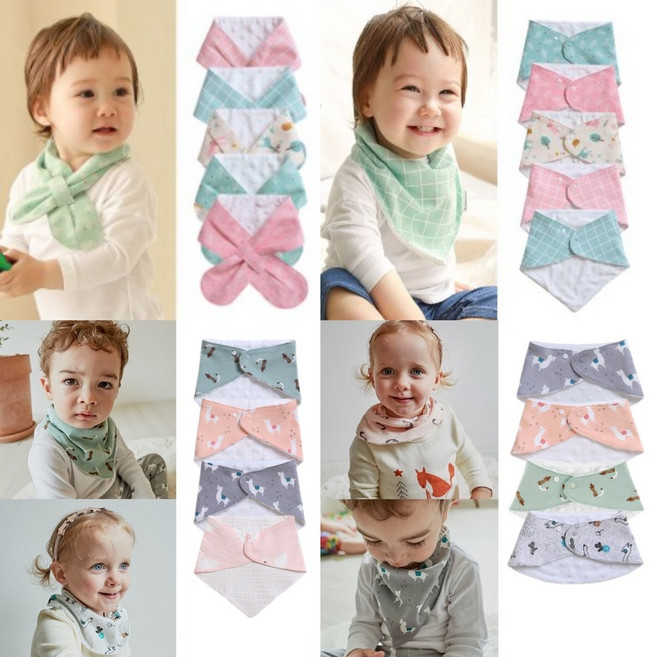 (5+1) 아기 유아 아동 성인 스카프빕 순면 100% 양면 목수건 생일선물 답례품