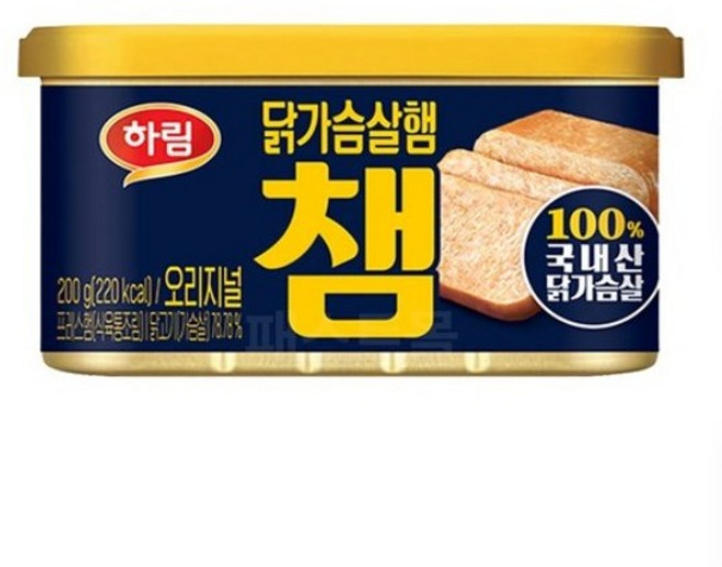 하림 닭가슴살햄 챔 오리지널 / 저지방 고단백 닭고기 햄 통조림, 200g, 2개