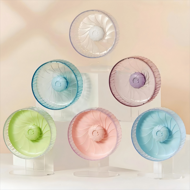 ZENOTREK 햄스터 소동물 퀵클리 타이푼 러닝 휠 무소음 쳇바퀴 26.5cm, 1개, 핑크