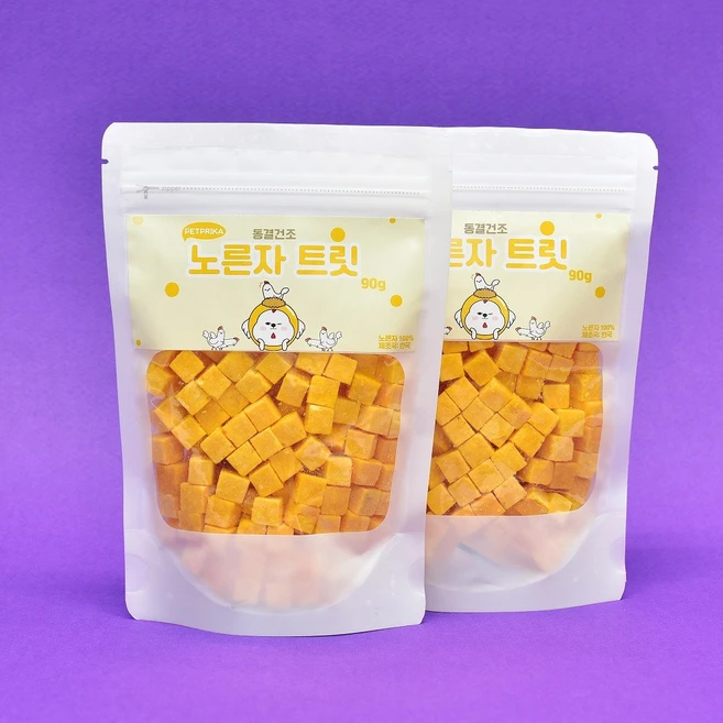 펫프리카 동결건조 트릿 고양이 강아지 간식, 노른자, 90g, 2개 - 쿠팡