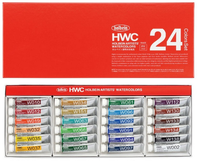홀베인 HWC 수채화물감 5ml 24색 세트, 단품