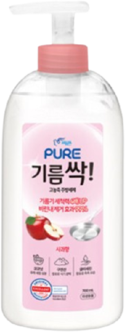 피죤 퓨어 기름싹 주방세제 사과향 700ml, 3개