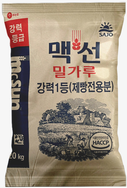 0204. 맥선 강력 1등밀가루(제빵전용분) 20kg 맥선밀가루, 1개