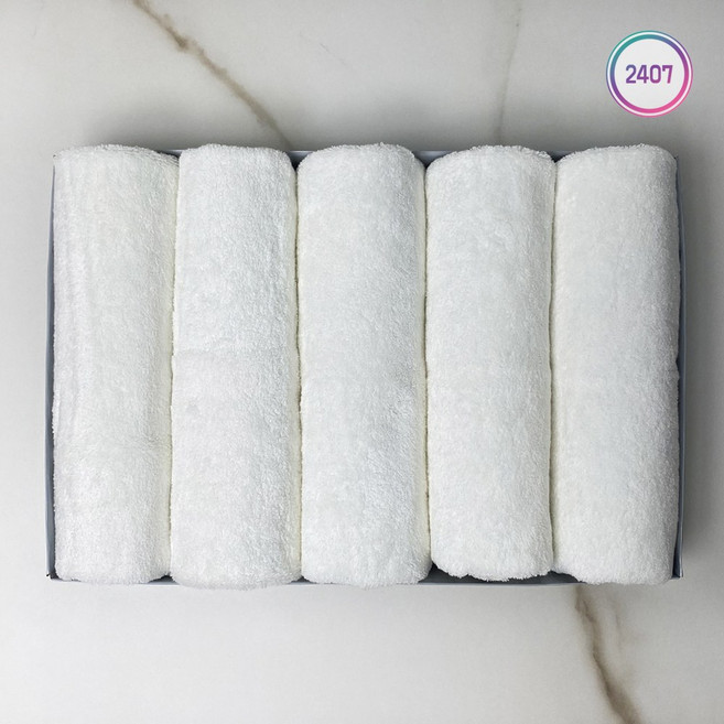 프리미엄 수피마 40수코마사 호텔수건 5매선물세트, 화이트 5P, 1세트