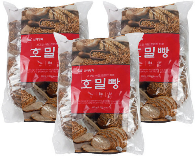 신라명과 호밀빵, 4개, 215g