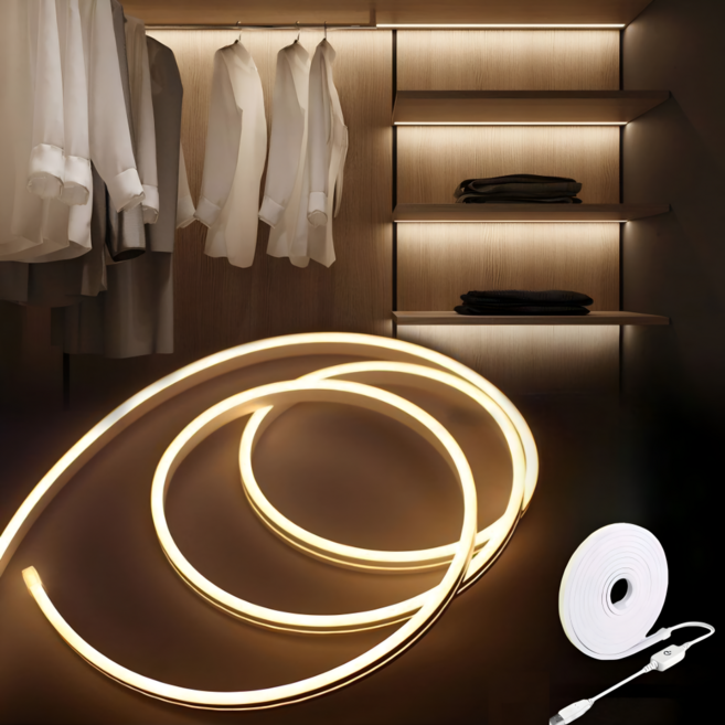 맥시브이 셀프 인테리어 조명 붙이는 led 줄조명, 1개, 노란빛(전구색)