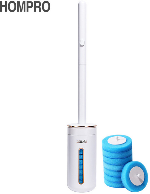 홈프로 KC인증 일회용 변기 크리너 청소 클리너 화장실 변기솔, 화이트, 1세트