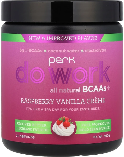 Perk Energy Do Work All Natural BCAAs+ Raspberry Vanilla Creme 360 g, Perk Energy, Do Work, All Natu, 360g, 1개 - 쿠팡