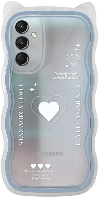 99가지 갤럭시A24 A245 전용 고양이귀 쫑긋 캣웨이브 디자인 투명케이스