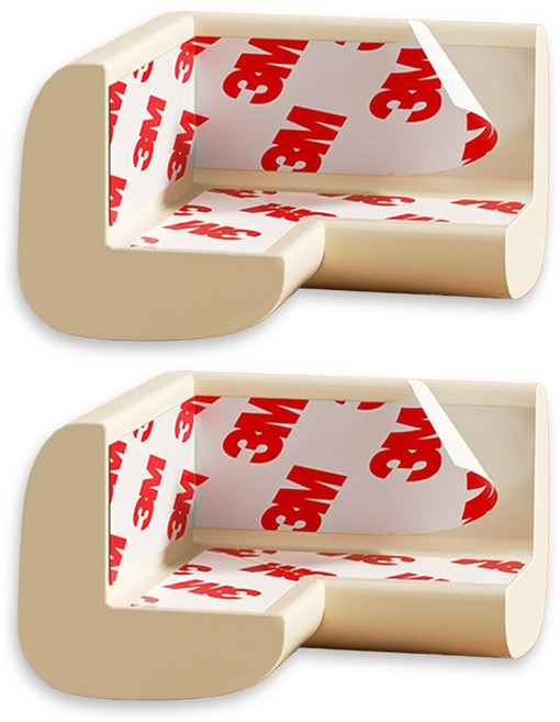 리빙메이커 말랑 쿠션 아기 모서리 코너 보호대, 2개, 아이보리