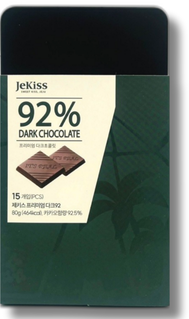 제키스 제주 프리미엄 다크 초콜릿 카카오 62%, 1개, 80g