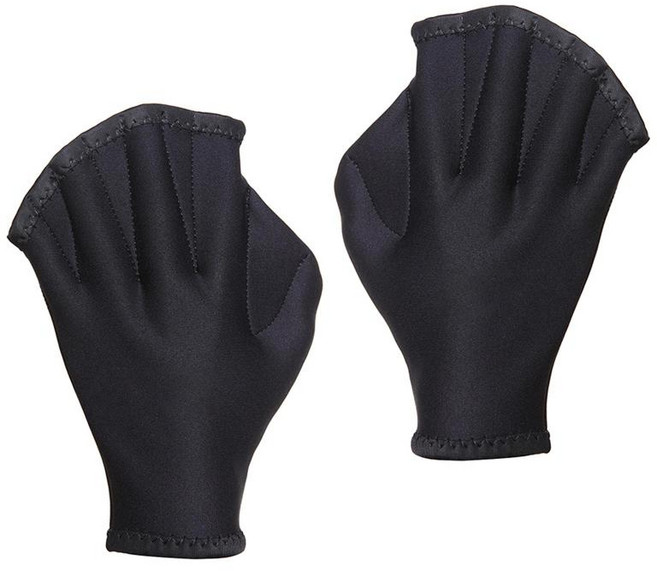shangren 1 쌍 수중 수영 장갑 물갈퀴가있는 손가락 휘트니스 수영 (검은색) 손 웹 네오프렌 폐 훈련 방수 다이빙 남성을, 검은 색