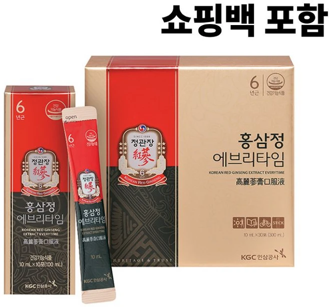 정관장 홍삼정 에브리타임 오리지널+건강차1ea, 30회분, 1박스 - 쿠팡