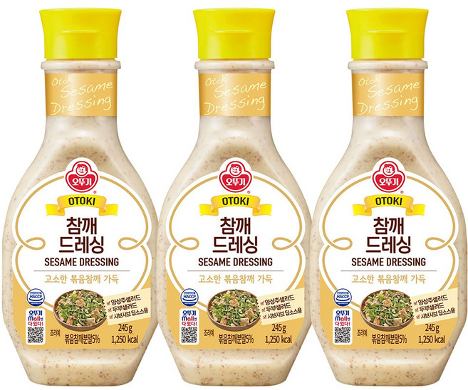 오뚜기 참깨드레싱, 245g, 3개