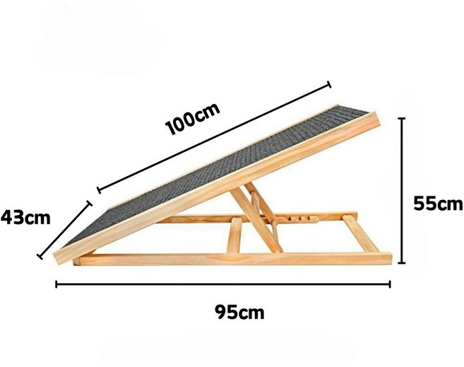 寵物斜坡 寵物階梯, 全實木超耐重寵物斜坡-大(最高55公分), 1個