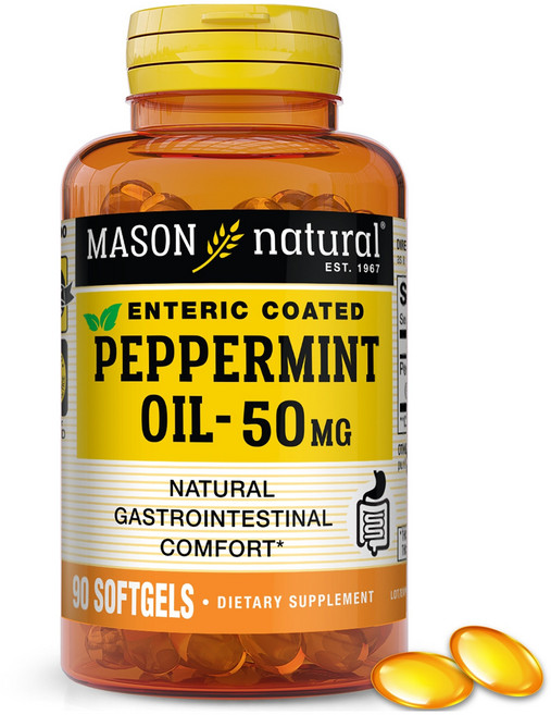 매이슨네츄럴스 엔테릭 코티드 페퍼민트 오일 50mg 소프트젤, 1개, 90정