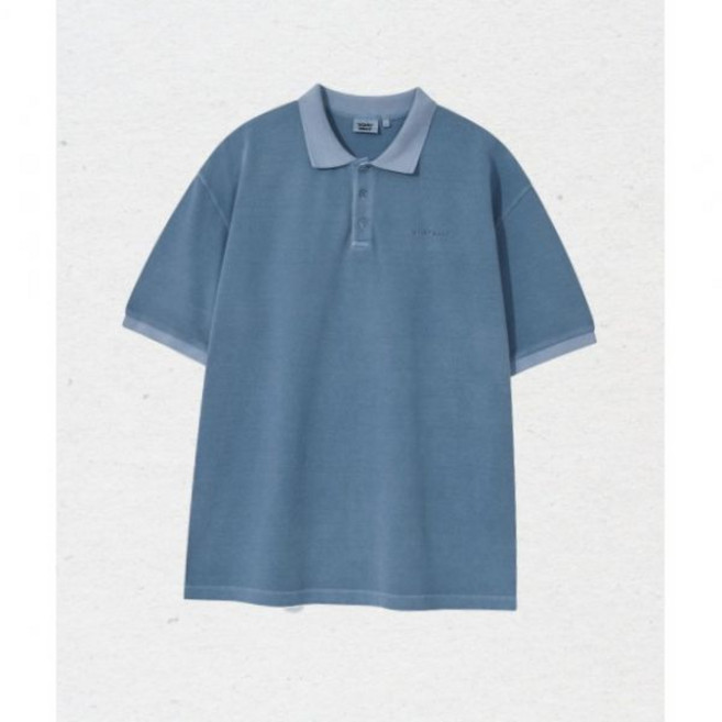 와키윌리 WACKY WILLY 피그먼트 다잉 카라 티셔츠 블루 WA2502ST15BL 328648