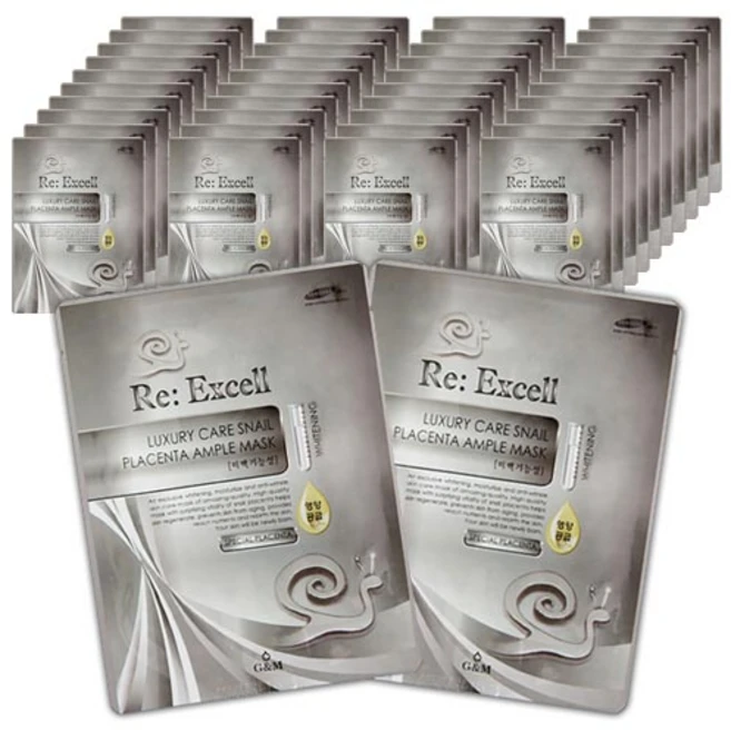 리엑셀 달팽이 콜라겐 마스크팩 시트 40장 세트 모공수축 리프팅 탄력 피부진정 비타민 콜라겐 팔자주름개선 수분 고보습 미백 기능성 군대 px 달팽이 크림 스네일 화장품, 미백 기능성 40장, 40개, 1개입 - 쿠팡