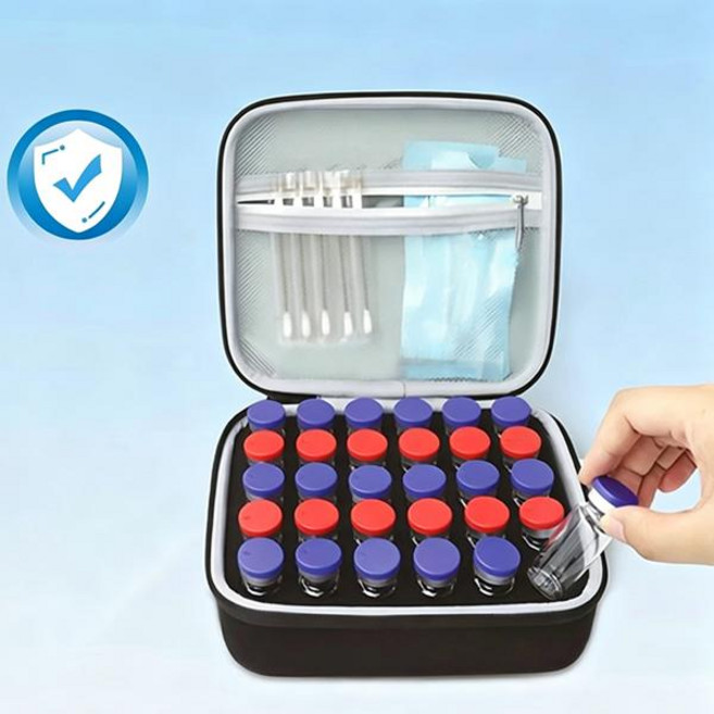 10/15/30 슬롯 인슐린 바이알 보관 케이스 휴대용 바이알 보관함 3ml/10ml 마이크로튜브 펩타이드 냉동 튜브 정리함, [03] 30Grids